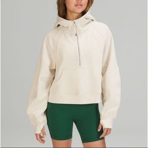 White opal scuba hoodie cropped